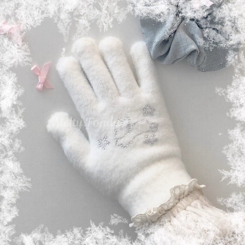 恋する雪うさぎの手袋