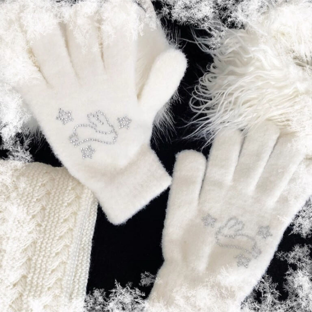 恋する雪うさぎの手袋