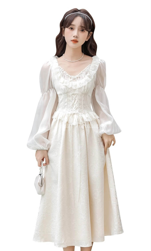 公式】【甘くなりすぎない上品さ】花抱く慈しみのお姫様ワンピース