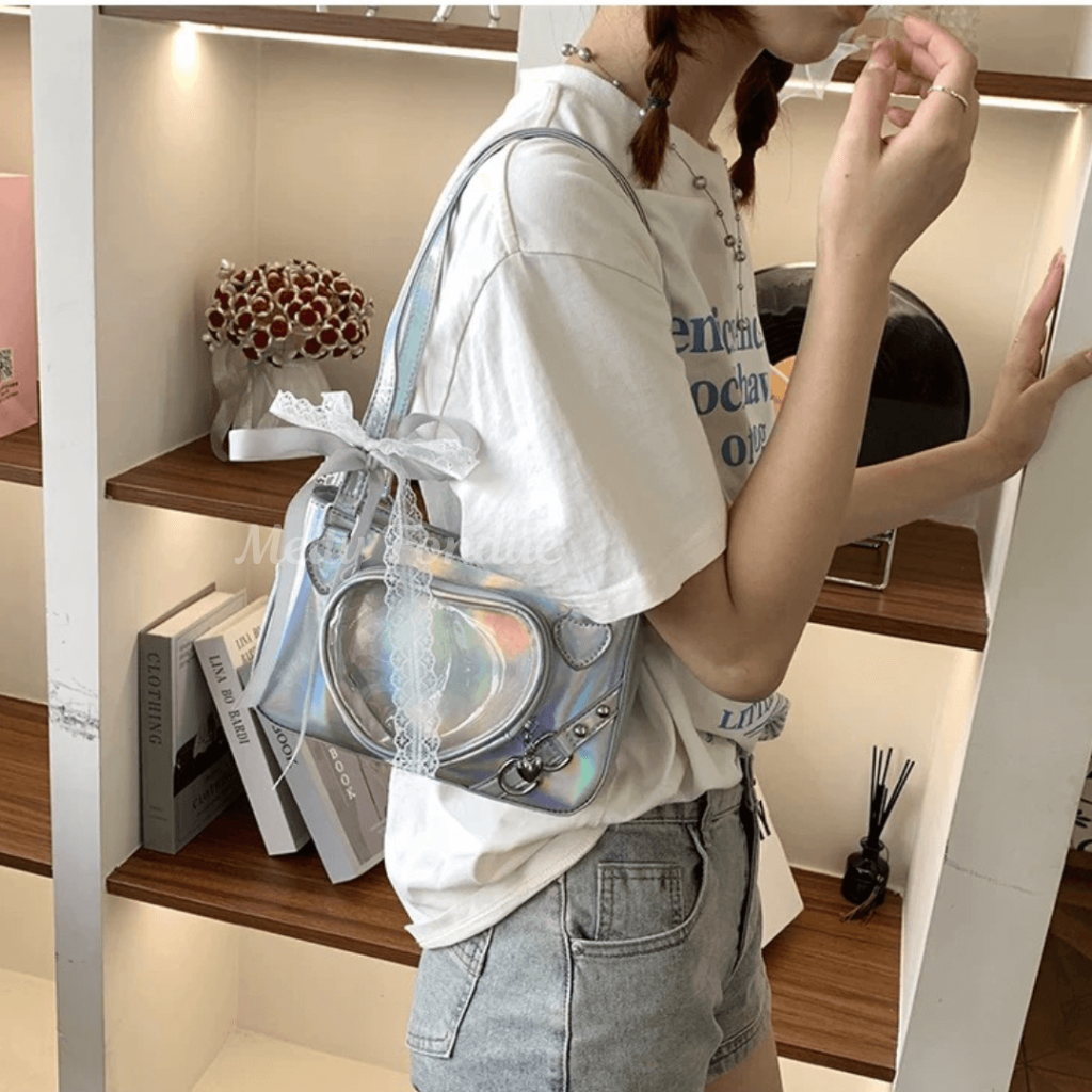 【ハンド/ショルダー 2way仕様】ハートのきらめきを閉じ込めた痛バッグ（全4色）