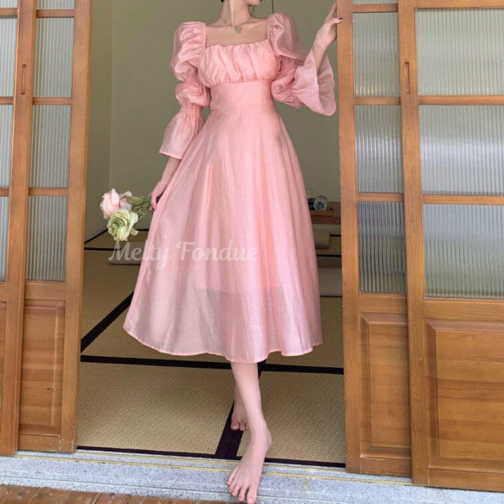 公式】【後ろ姿まで美しい】可憐な乙女のリボンワンピース -プリンセス
