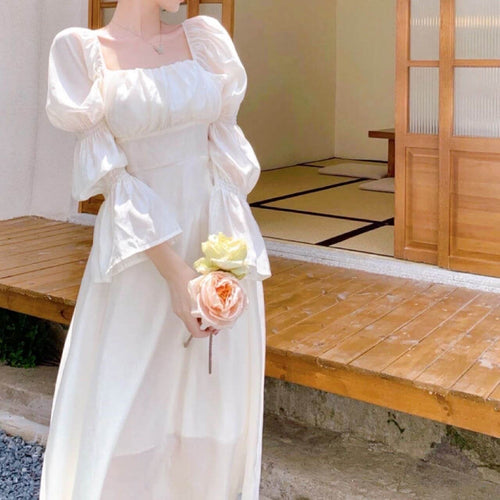 【後ろ姿まで美しい】可憐な乙女のリボンワンピース（全3色）