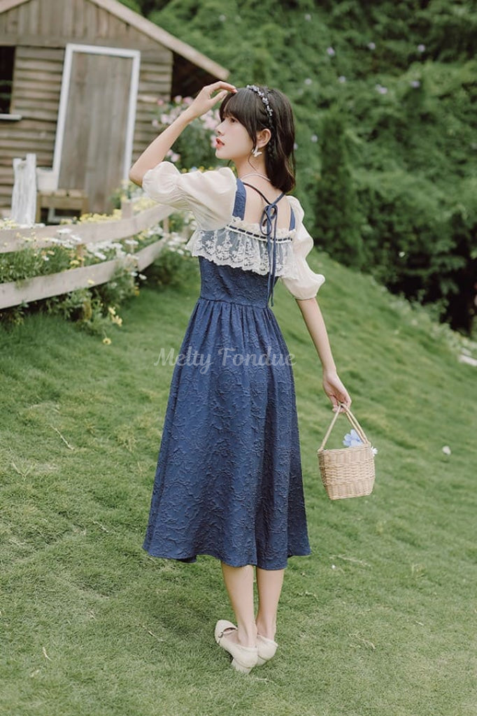 tandey タンディ『フクロウと打ち上げ花火とブルーサイダー』ワンピース ˏˋ新作商品のご紹介ˎˊ˗ ｜フクロウと打ち上げ花火とブルー