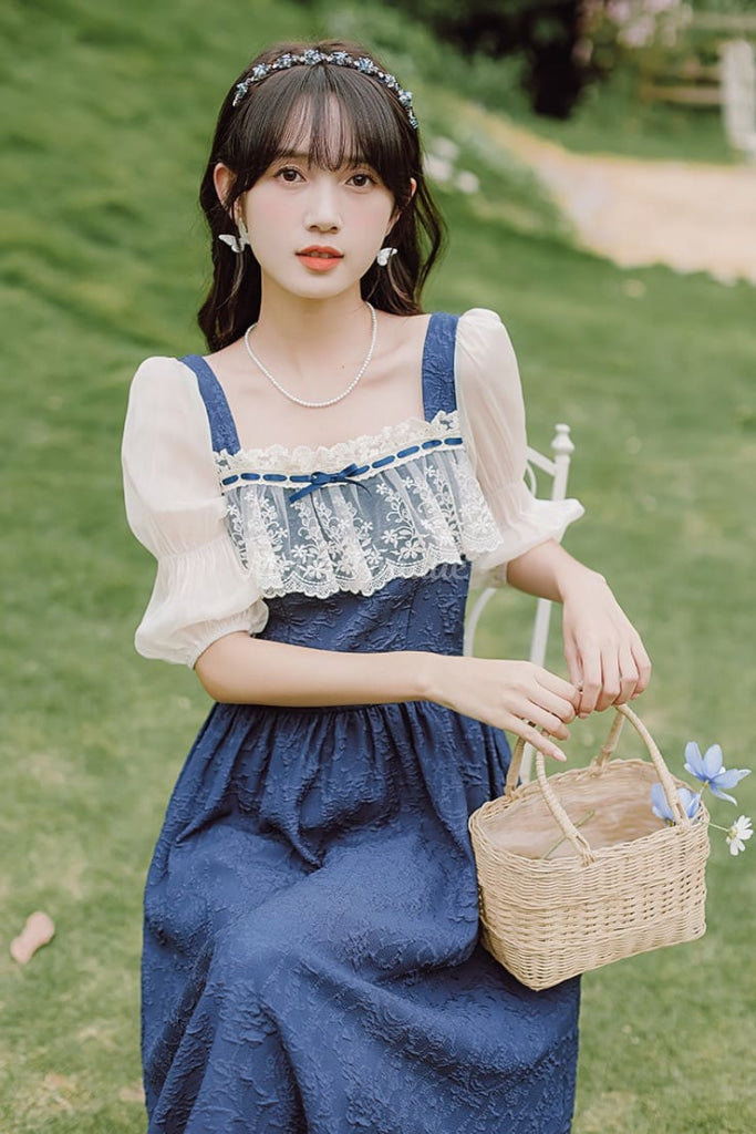 tandey タンディ『フクロウと打ち上げ花火とブルーサイダー』ワンピース ˏˋ新作商品のご紹介ˎˊ˗ ｜フクロウと打ち上げ花火とブルー