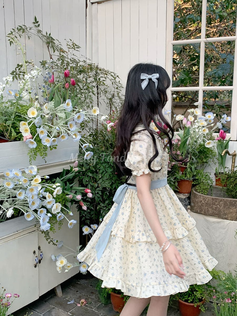 花畑と青空ワンピース