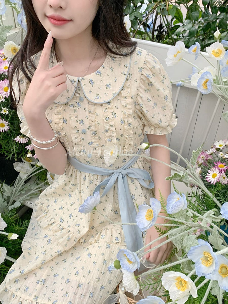 花畑と青空ワンピース
