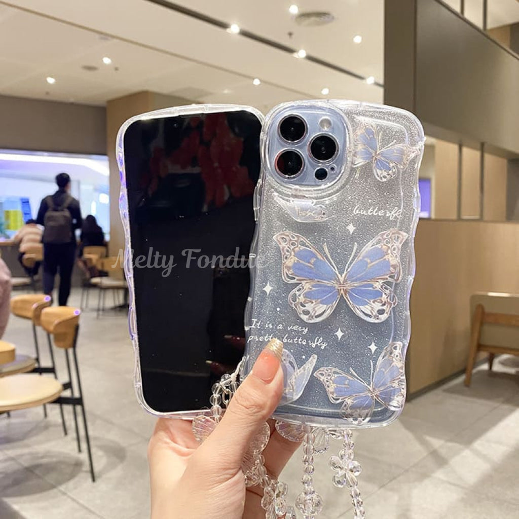 煌めく蝶々のIphoneケース（全2色）