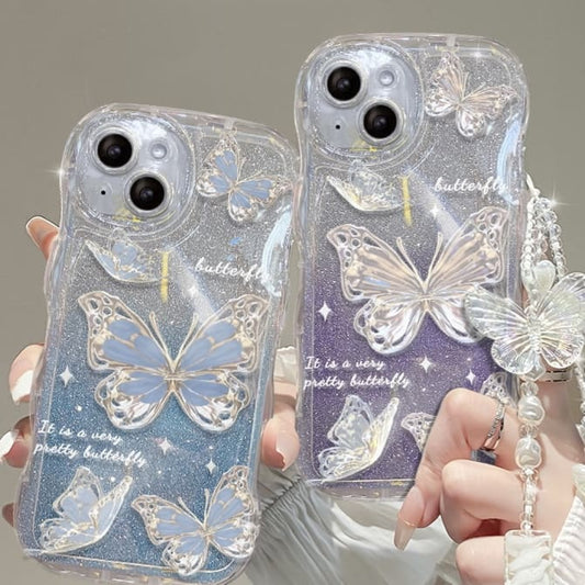 煌めく蝶々のIphoneケース（全2色）