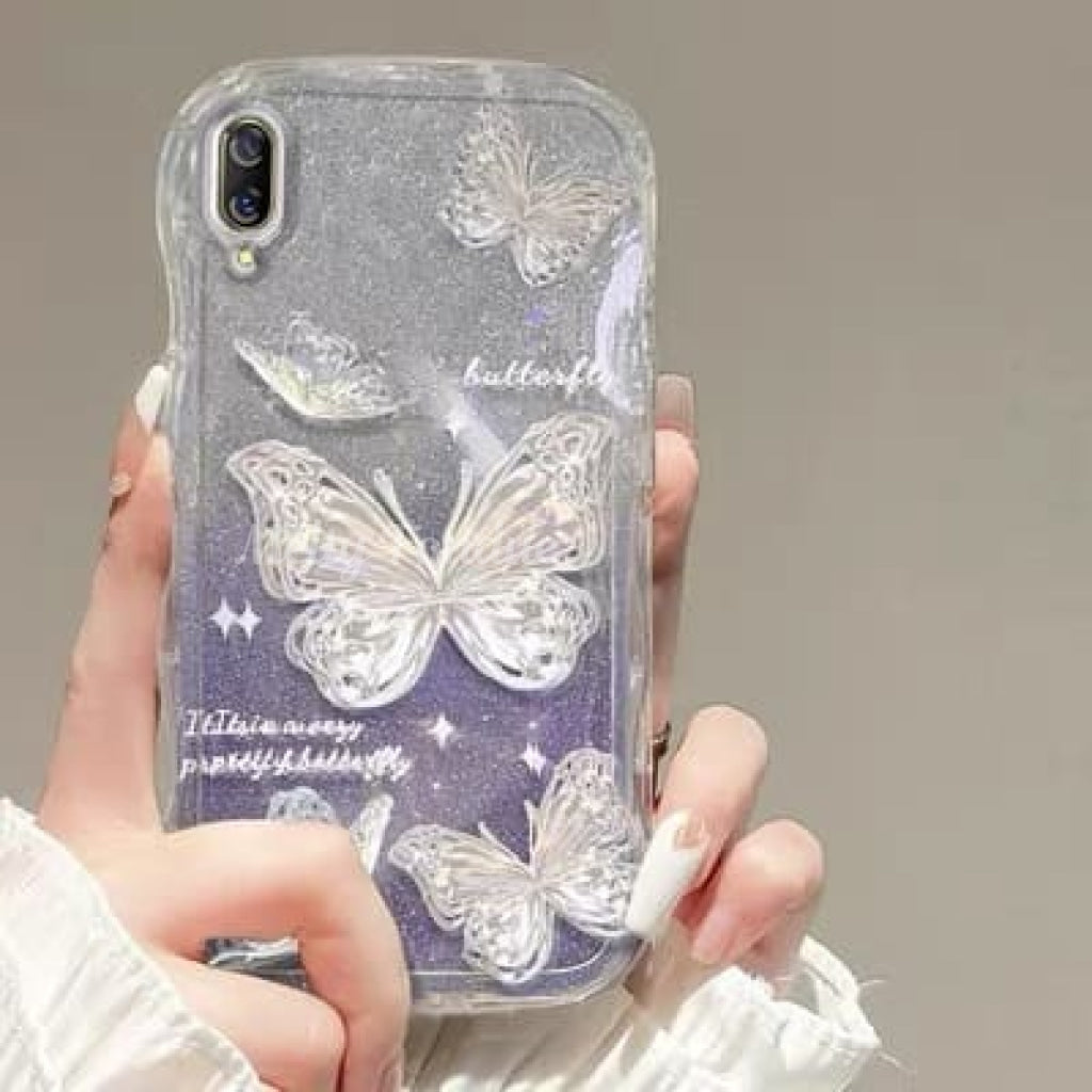 煌めく蝶々のIphoneケース（全2色）