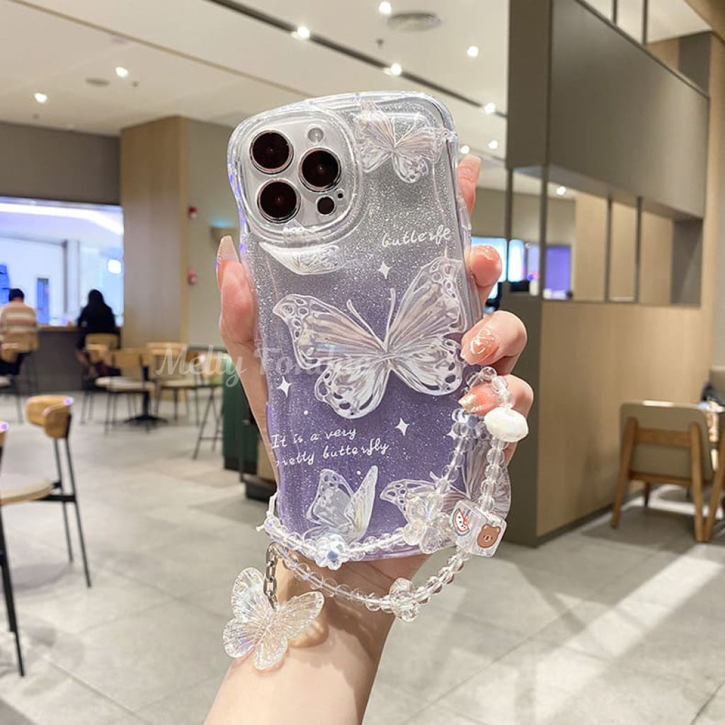 煌めく蝶々のIphoneケース（全2色）