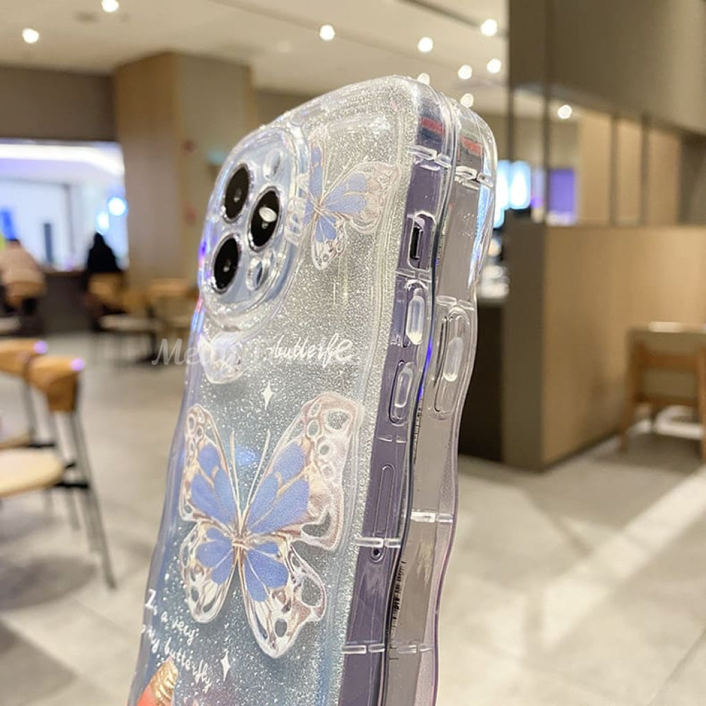 煌めく蝶々のIphoneケース（全2色）