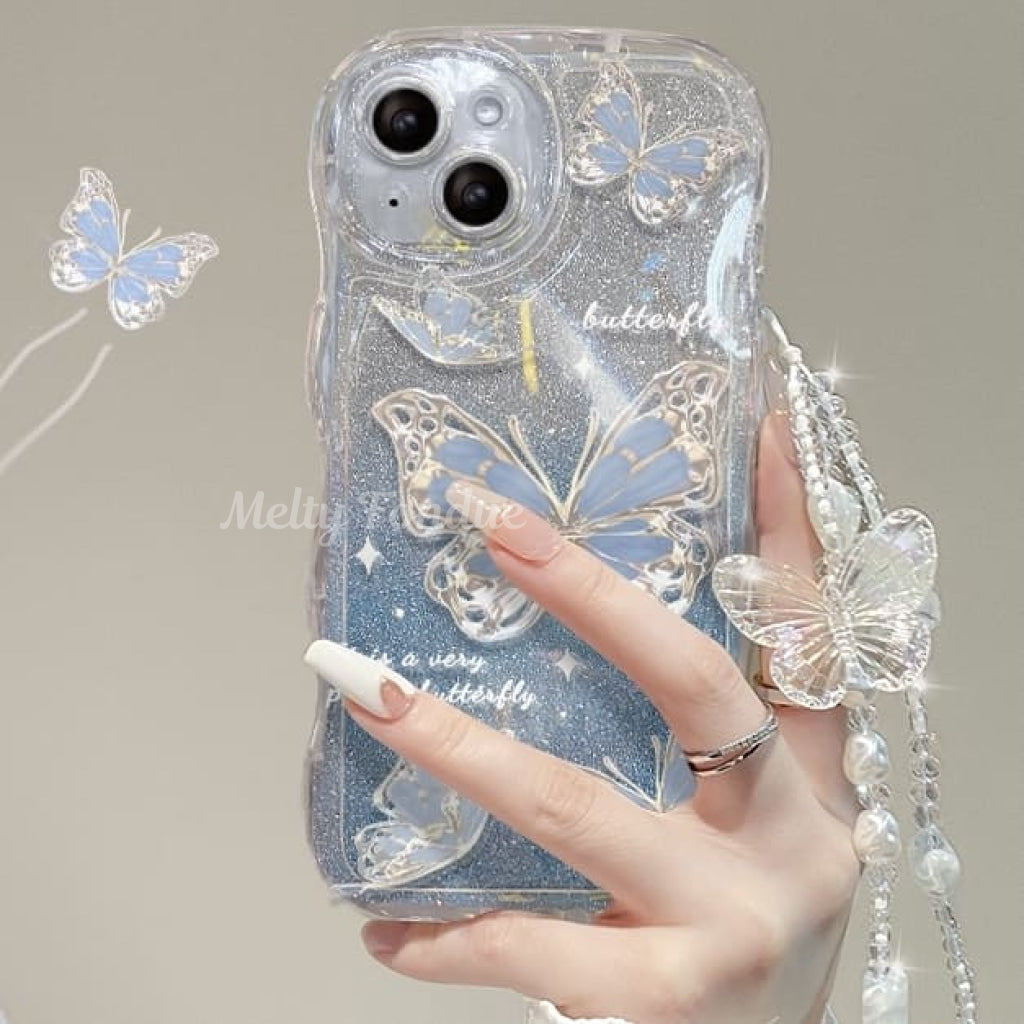 iPhone全機種対応 ゴールド蝶が舞う幻想的スマホケース高級感あふれる光と水面 iPhone全機種対応 ゴールド蝶が舞う幻想的スマホケース高級感