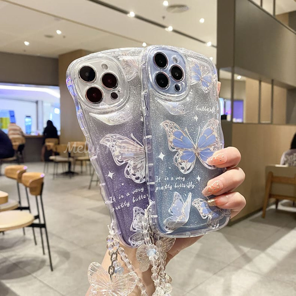 煌めく蝶々のIphoneケース（全2色）