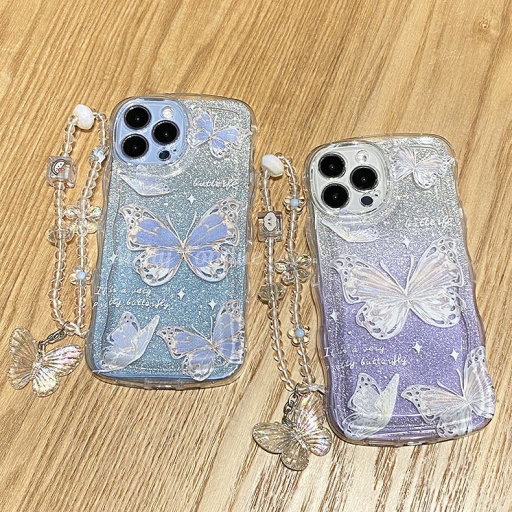 煌めく蝶々のIphoneケース（全2色）