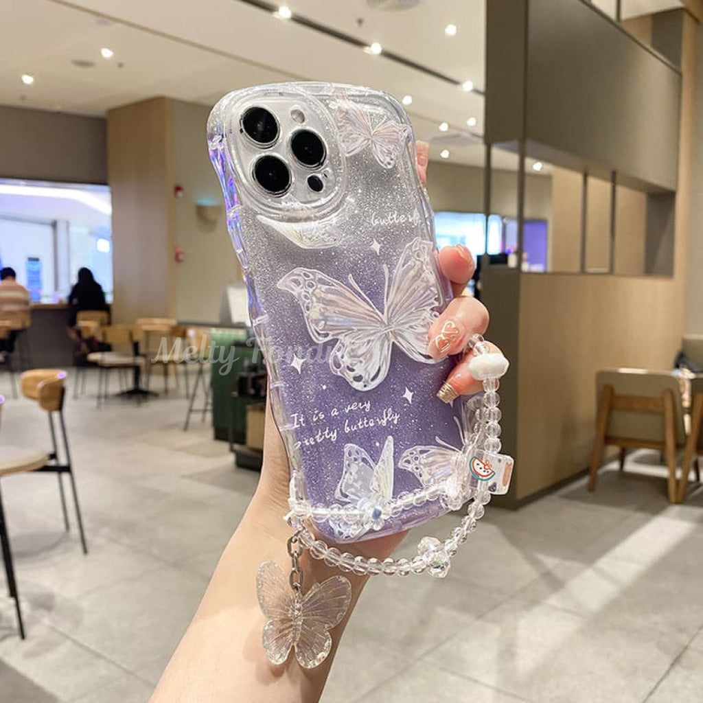 煌めく蝶々のIphoneケース（全2色）