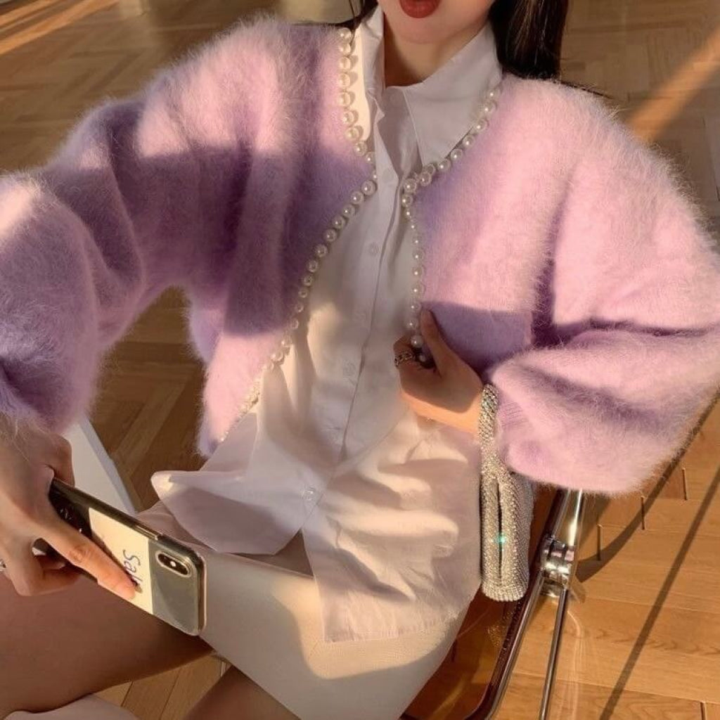 優しさで包み込むファーアウター（全５色） パープル