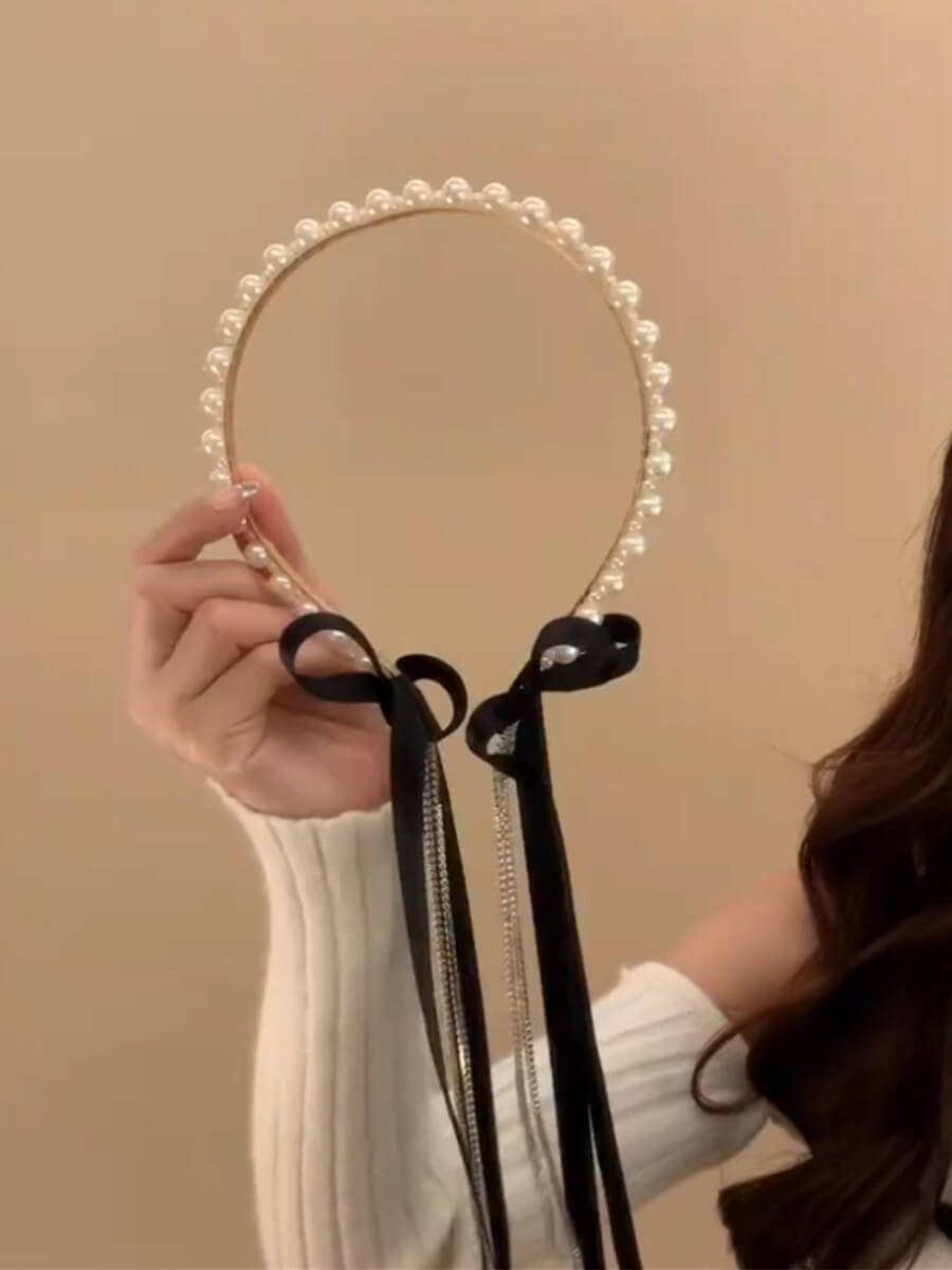 夢紡ぐリボンのロマンティックカチューシャ