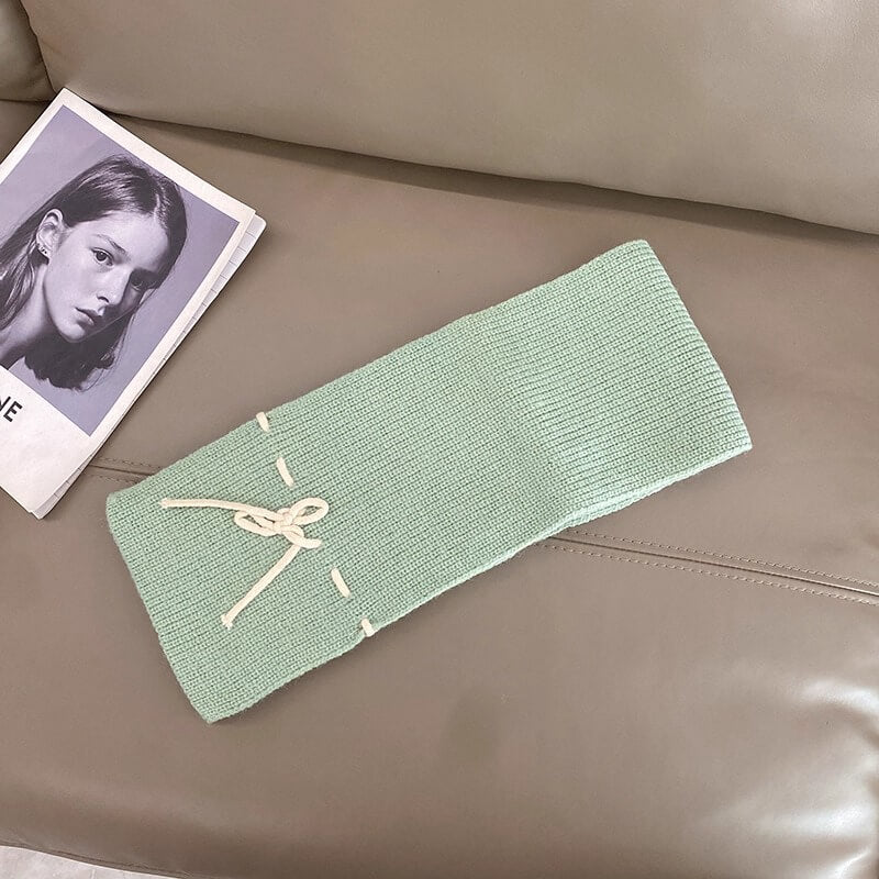 《防寒も可愛さも、これひとつで》恋色リボンのぬくもりマフラー（全6色）