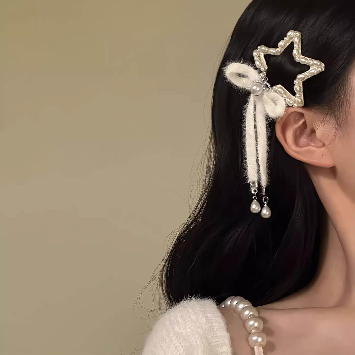 【2点セット】夜空にきらめくスターリボンヘアピン