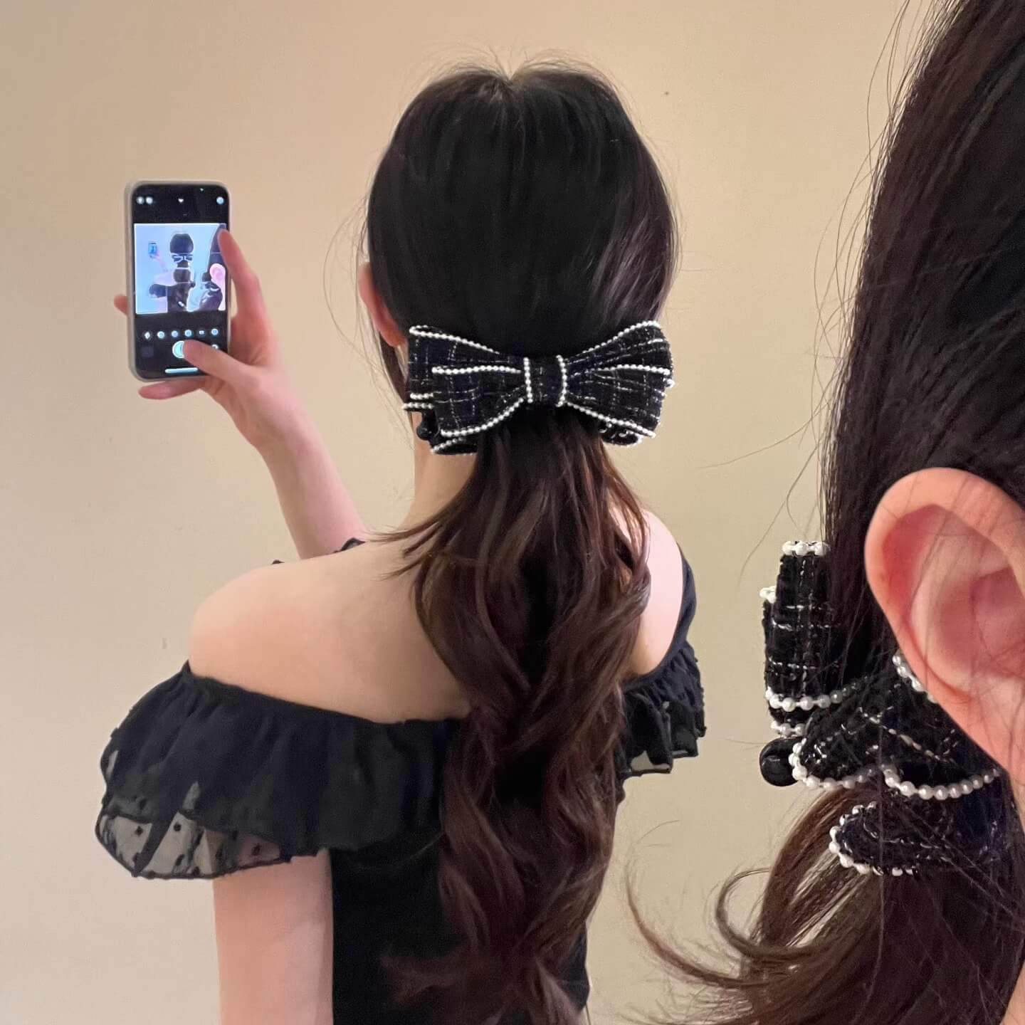 お嬢さまの微笑みリボンクリップ（全2色）