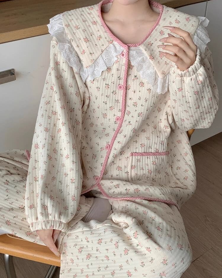 【2点セット】夢咲く午後のフラワールームウェア