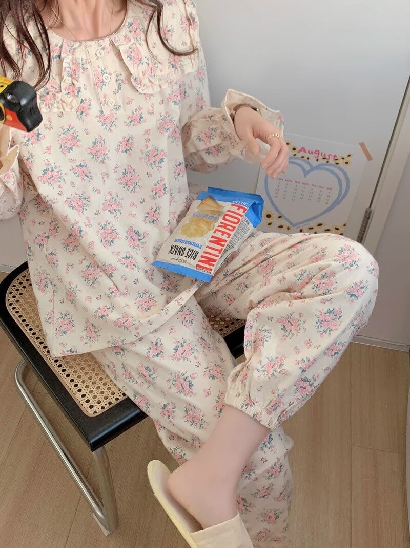 【2点セット】甘い花束に包まれるルームウェア