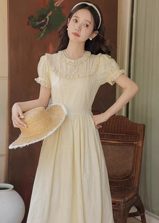 【優しい爽やかカラー】陽だまりの庭園ワンピース