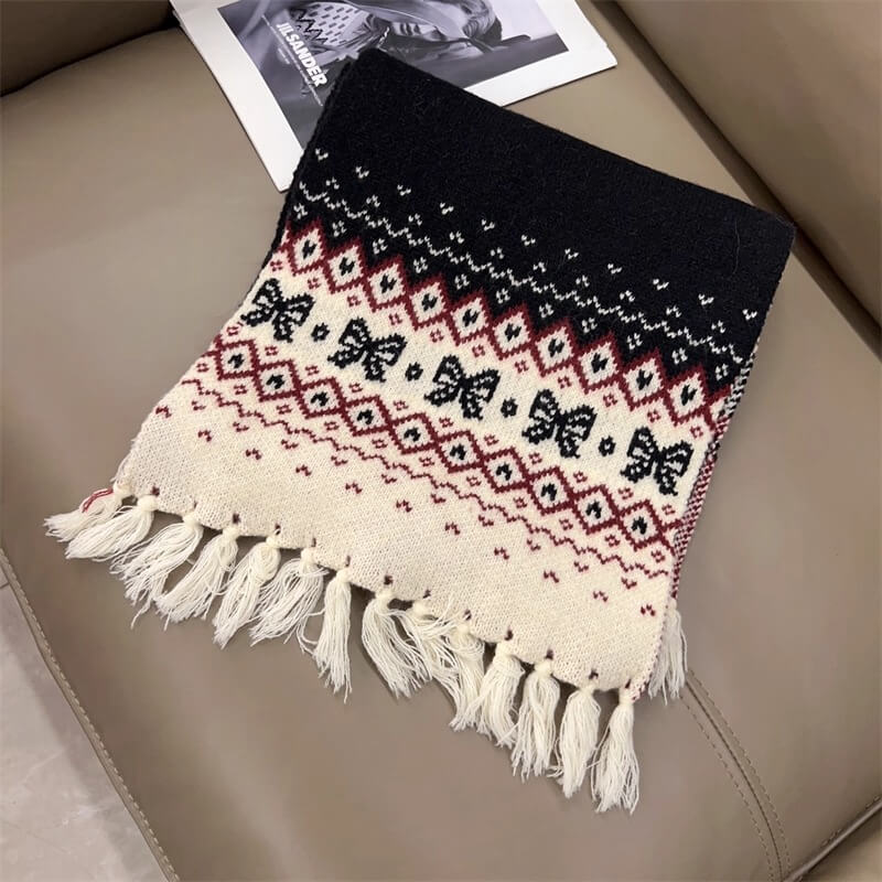 【ぬくもりリボン編み】雪の森で出会うリボンの約束マフラー（全4色）