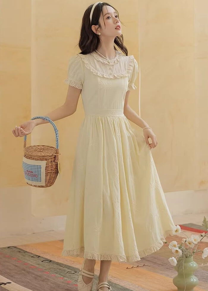 【優しい爽やかカラー】陽だまりの庭園ワンピース