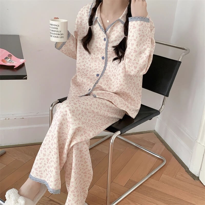 【2点セット】小さな庭のフローラルルームウェア