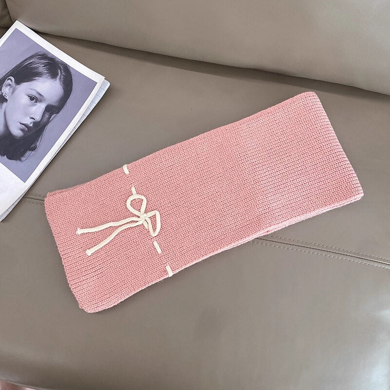 《防寒も可愛さも、これひとつで》恋色リボンのぬくもりマフラー（全6色）