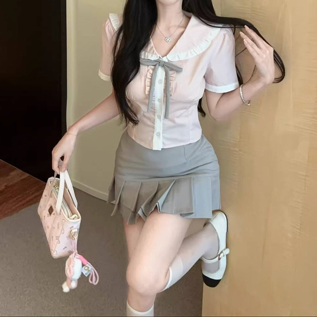 【リボン×セーラーカラー】優しい秘密のリボンブラウス