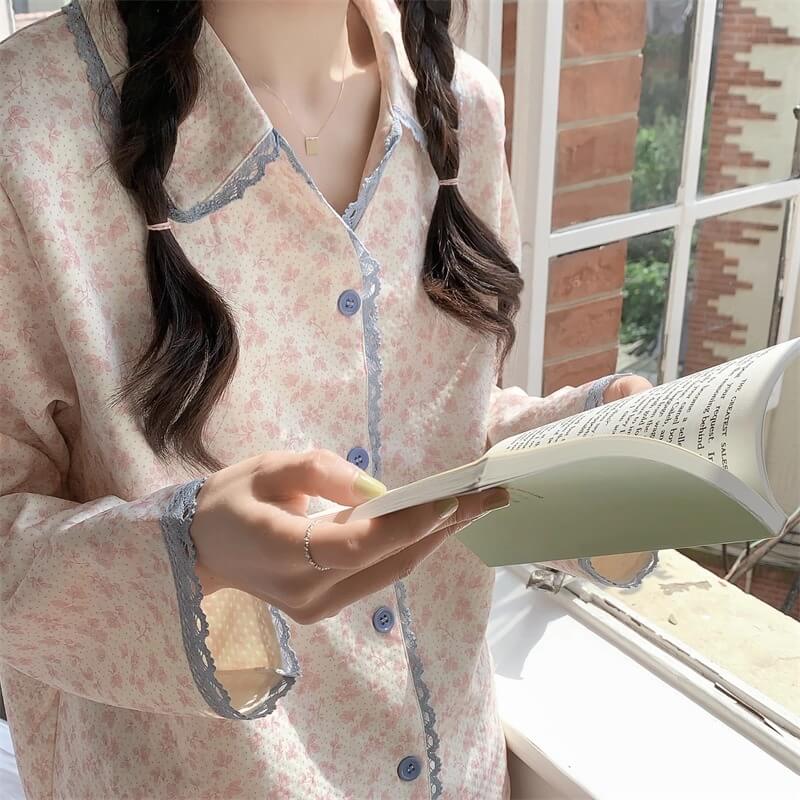 【2点セット】小さな庭のフローラルルームウェア