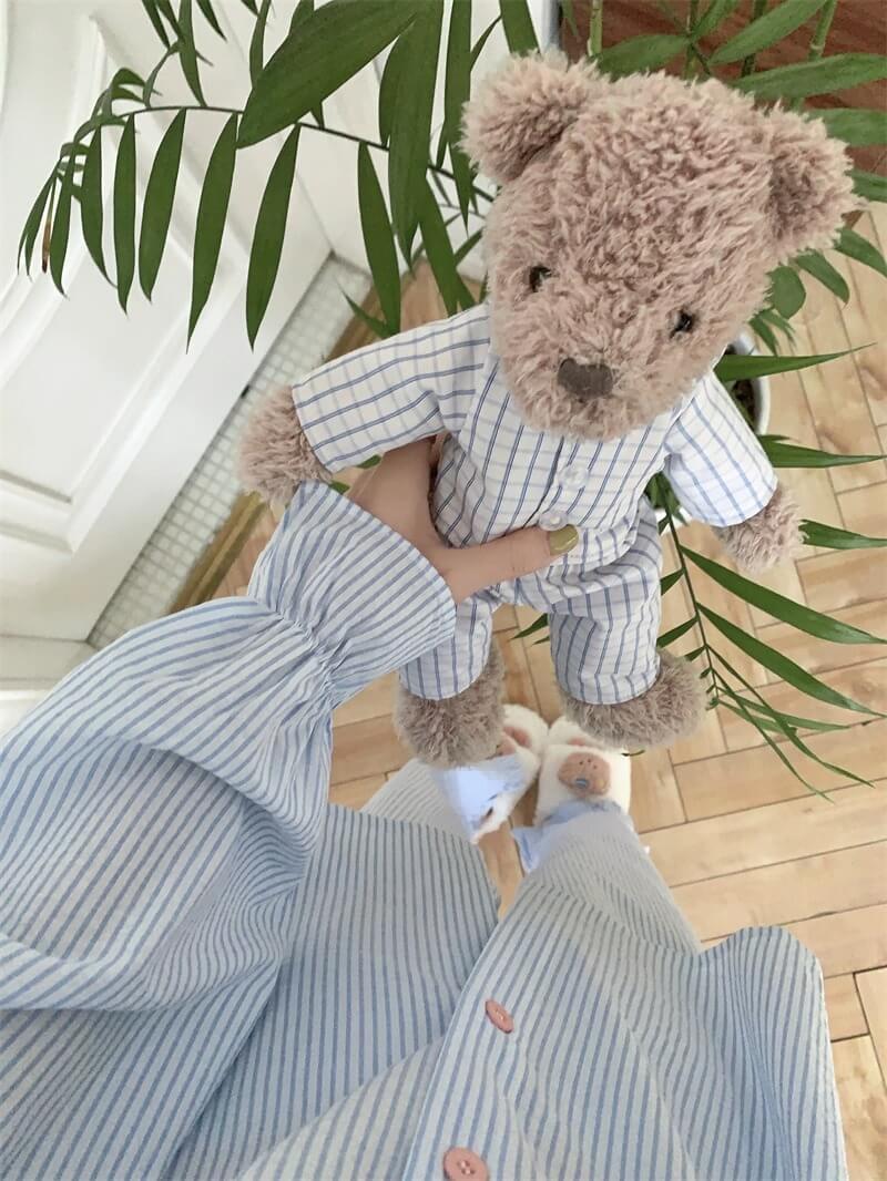 【2点セット】星降る夜のストライプルームウェア（全2色）