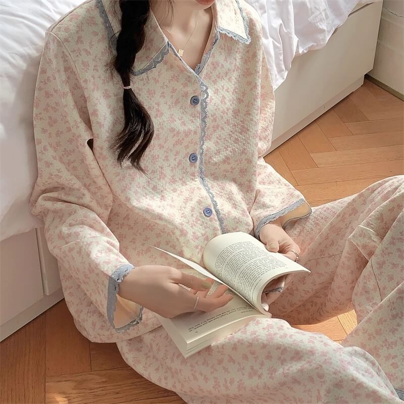 【2点セット】小さな庭のフローラルルームウェア