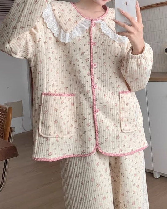 【2点セット】夢咲く午後のフラワールームウェア