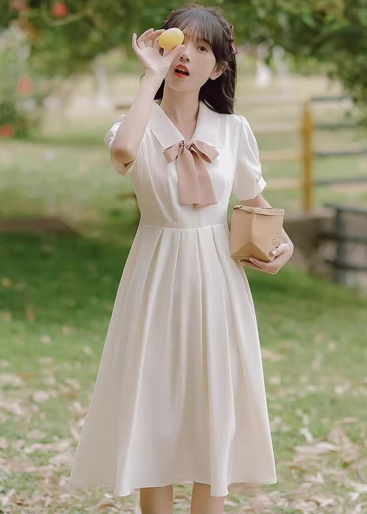 《選べるリボンカラー》風にほどける午後のリボンワンピース（全2色）