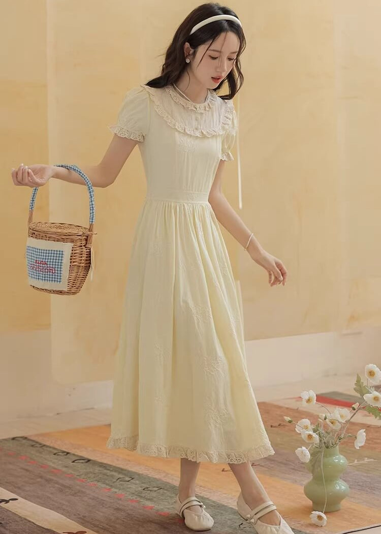 【優しい爽やかカラー】陽だまりの庭園ワンピース