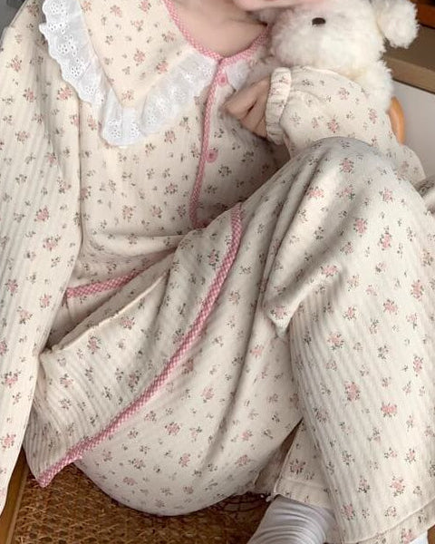 【2点セット】夢咲く午後のフラワールームウェア