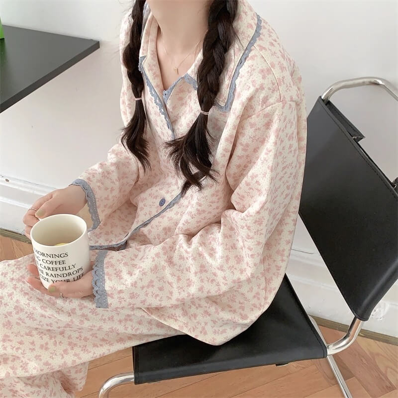 【2点セット】小さな庭のフローラルルームウェア