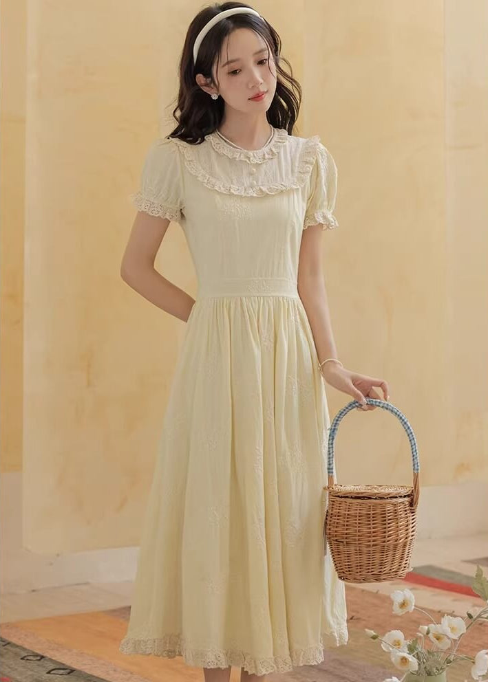 【優しい爽やかカラー】陽だまりの庭園ワンピース