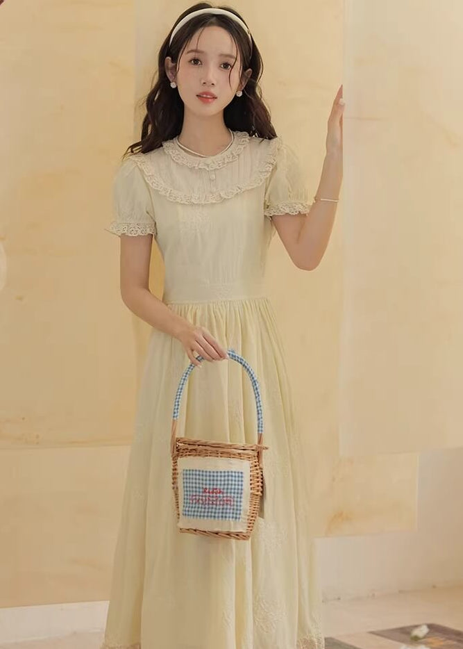 【優しい爽やかカラー】陽だまりの庭園ワンピース