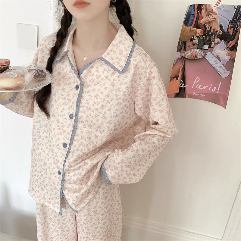 【2点セット】小さな庭のフローラルルームウェア