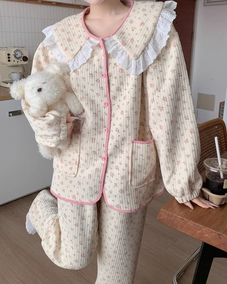 【2点セット】夢咲く午後のフラワールームウェア