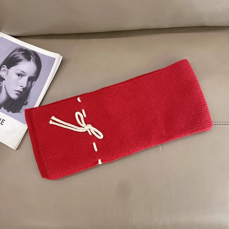 《防寒も可愛さも、これひとつで》恋色リボンのぬくもりマフラー（全6色）