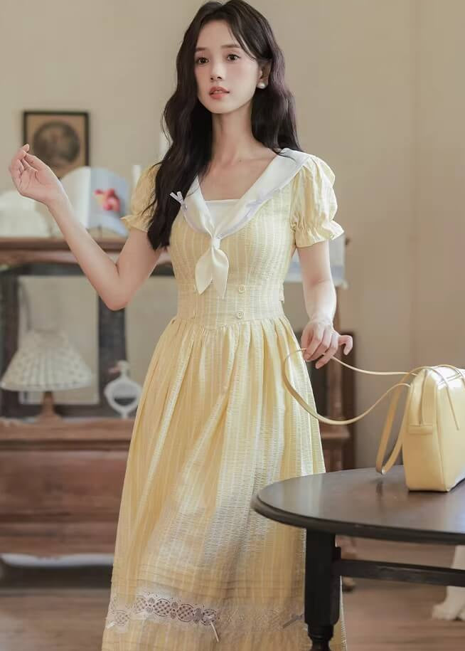 《爽やかプリンセス気分》花咲く庭に舞い降りるワンピース