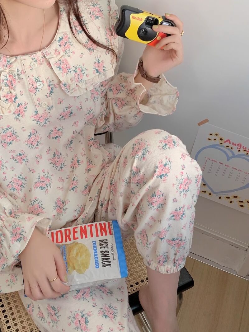 【2点セット】甘い花束に包まれるルームウェア