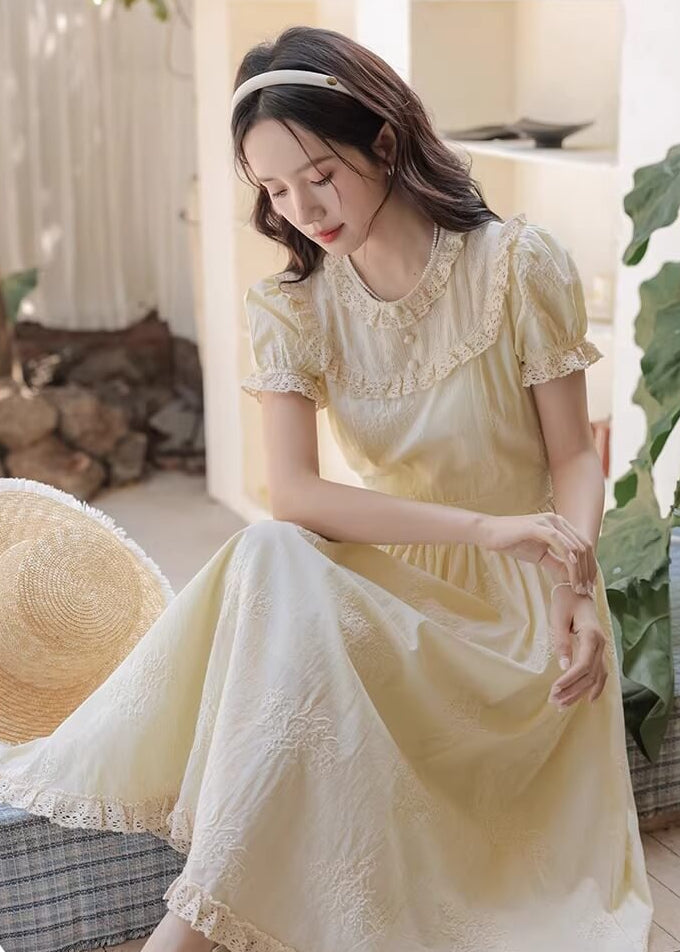 【優しい爽やかカラー】陽だまりの庭園ワンピース