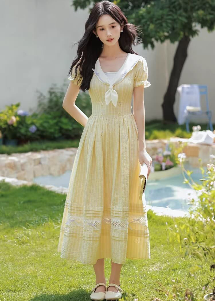 《爽やかプリンセス気分》花咲く庭に舞い降りるワンピース