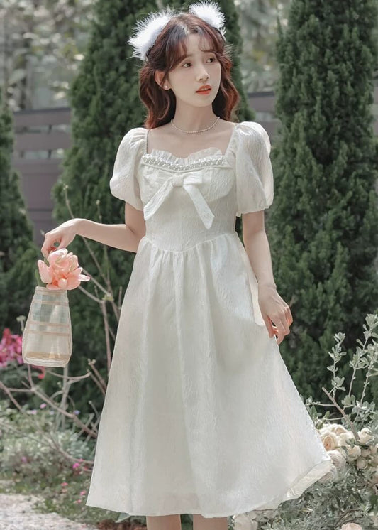 【ふんわりシルエット】物語の奇跡リボンワンピース